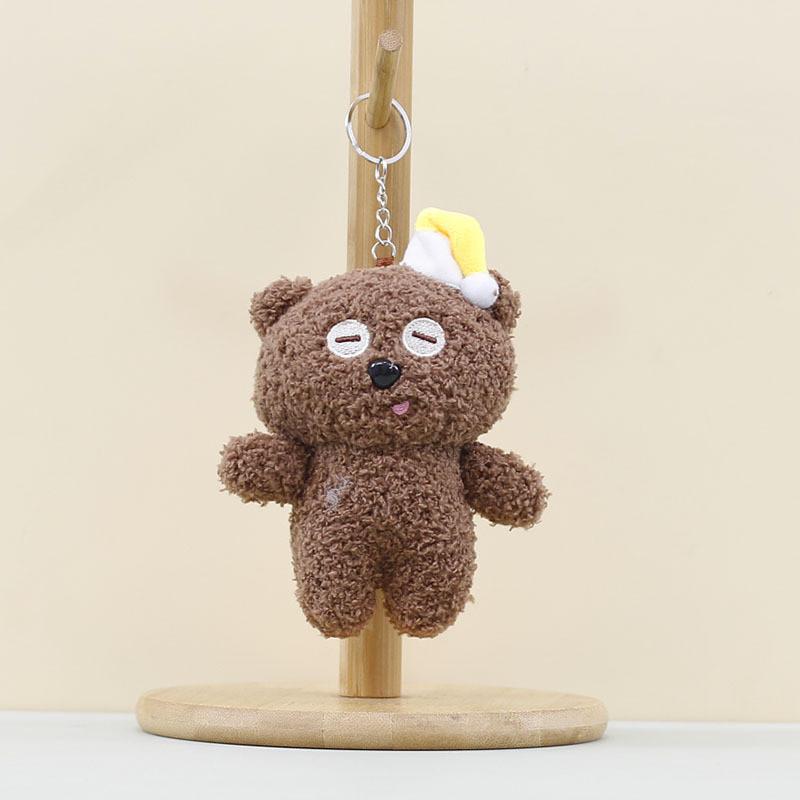 Christmas Teddy Hat Bear Cartoon Plush Toys Childrens Doll Bag Hanging Keychain