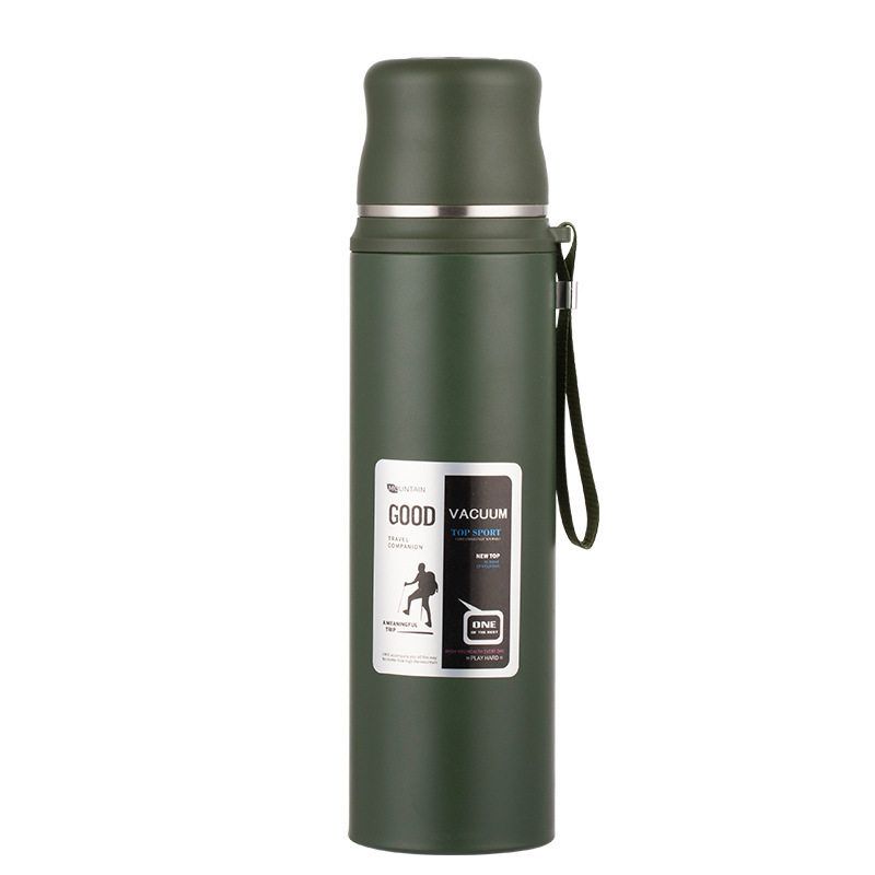 Brand New Large-Capacity Thermos Cup, Stainless Steel Kettle, Vacuum Outdoor Travel Kettle, Portable Car-Mounted Water Cup, Customizable with Text