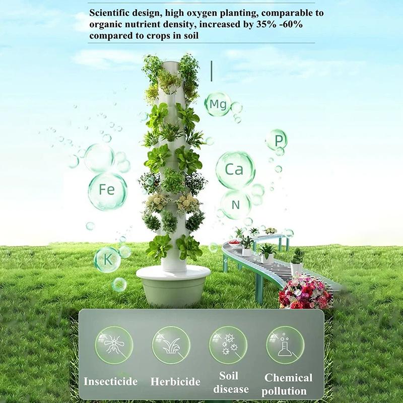 Hydroponic Growing System Indoor Outdoor Home Grow Herb Vertical Garden Tower Vegetable Planter Pot Kit Diy