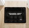 Shoes Off Doormat Suitable for Indoor Entrance, Absorbent Soft Flannel Mat with Non-Slip Backing Hand Washable for Entryway