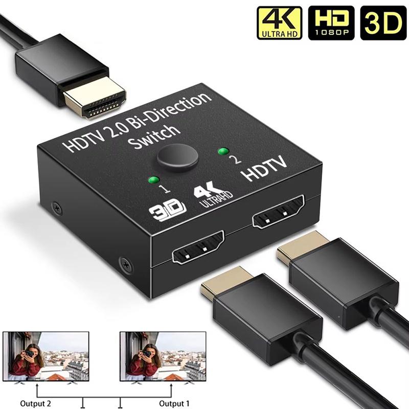 4K HDMI-compatible Splitter Switch Bi-Direction 1x2/2x1 KVM For TV Box PS4/3 Switcher HDMI Port Adapter Dual Input Single Output