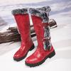 Women's Boots, Snow Boots, Women's Thick-soled High Boots, Leather Thick-heeled Cotton Shoes