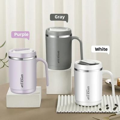 Tazza da Caffè Termoisolante da 500 ml con Rivestimento Interno in PP/Acciaio Inossidabile 304, Portatile, Grande Capacità, Tazza d'Acqua per Studenti con Tappo Ermetico