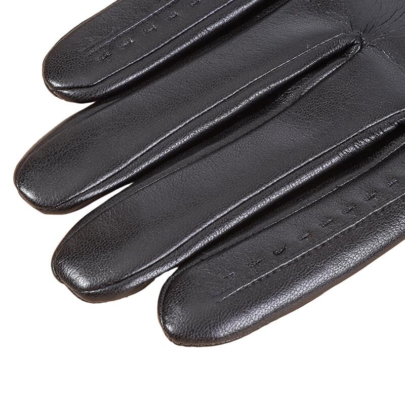 ELSYALN Men's Luxury Soft Leather Wool Gloves