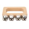 Dance Hand Bell Wooden Rectangle Handle Metal Jingle Bells Portable Percussion for Performance