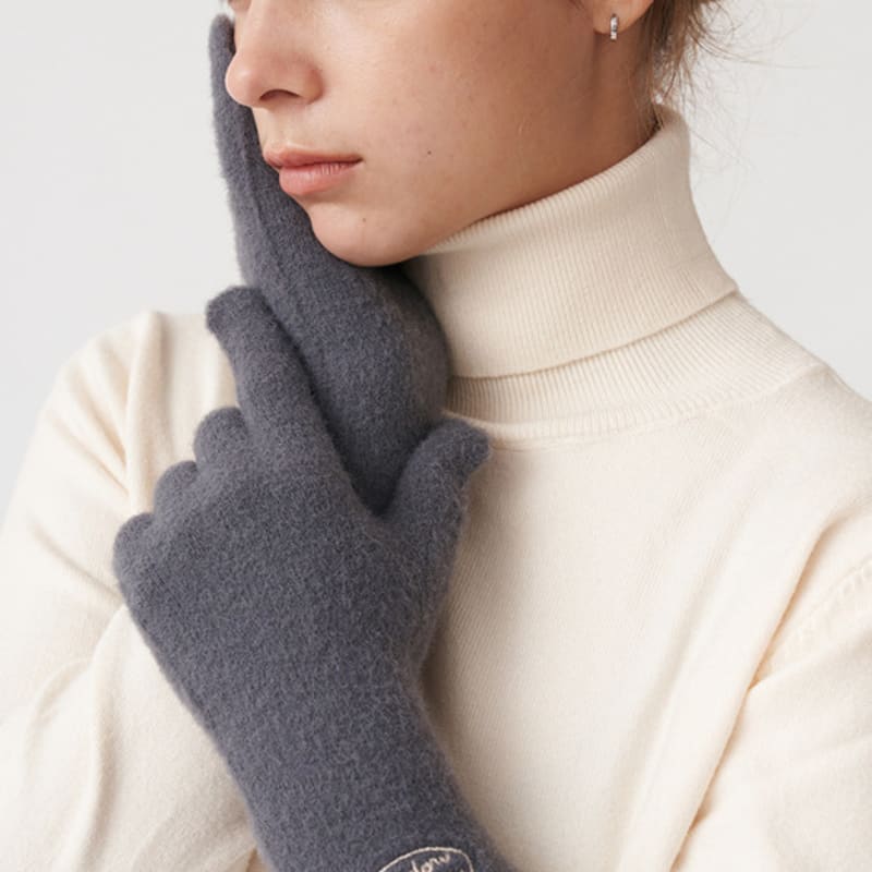 RECLOW FLUFFY LOGO GLOVE CHARCOAL