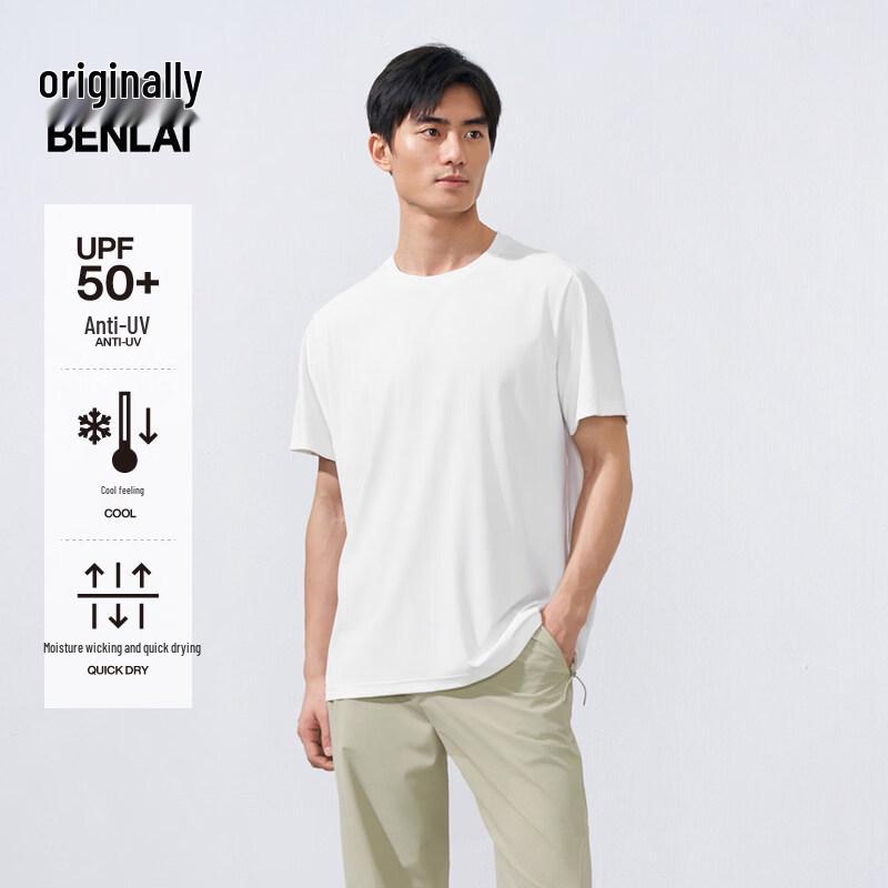 Benlai Men s Cool-Touch Quick-Dry Sun Protection Short-Sleeve T-Shirt S