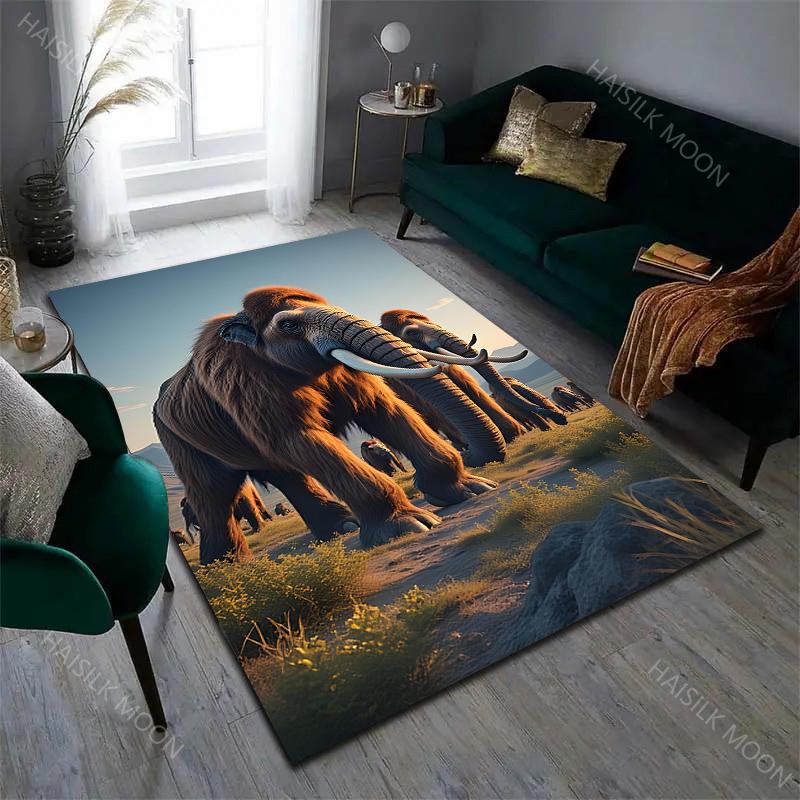 Multi-Size Mammoth Pattern Carpet for Living Room Bedroom Sofa Home Decor Non-slip Floor Mat Large Size Luxury Gift