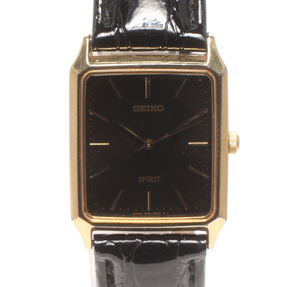 Used Seiko Watch Spirit 7N01-5180 Quartz Black Men s SEIKO