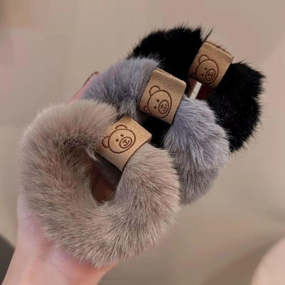 Korean Style Hair Rope Bear Ponytail Headband Fashion Plush Hair Band