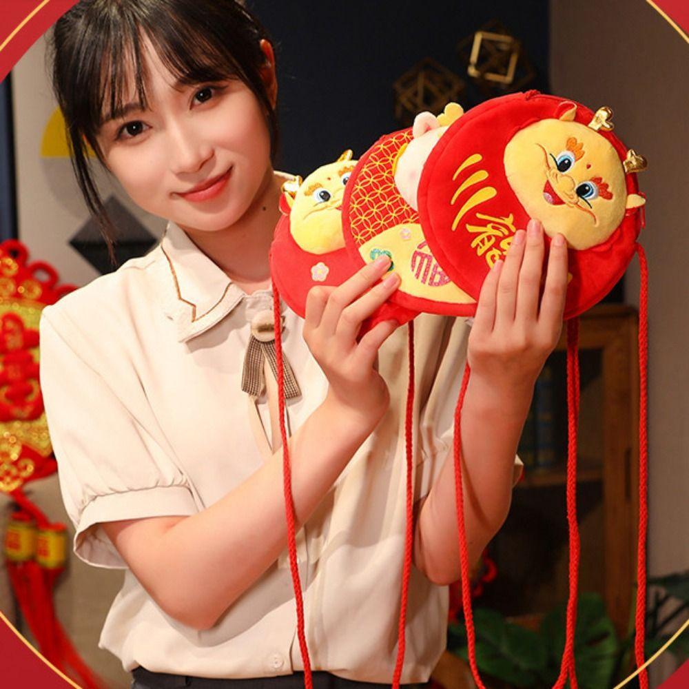Lucky Money Wallet 2024 Red Envelope Hongbao Dragon Year Mascot Creative Money Packing Bag  Kids