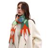 Women Scarf Cartoon Fox Design Faux Cashmere Soft Warm Scarf Autumn Winter Long Scarf Versatile Clothing Accessory