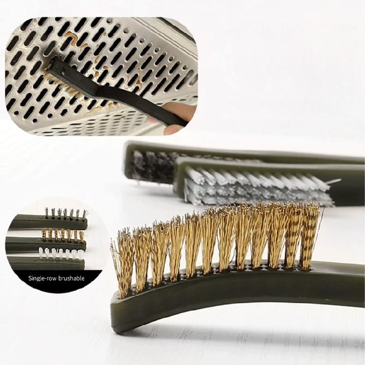 Long Last Rust Remover Cleaning Brush Reinforced Copper/Steel Wire For Bike Automotive Parts And Household Use