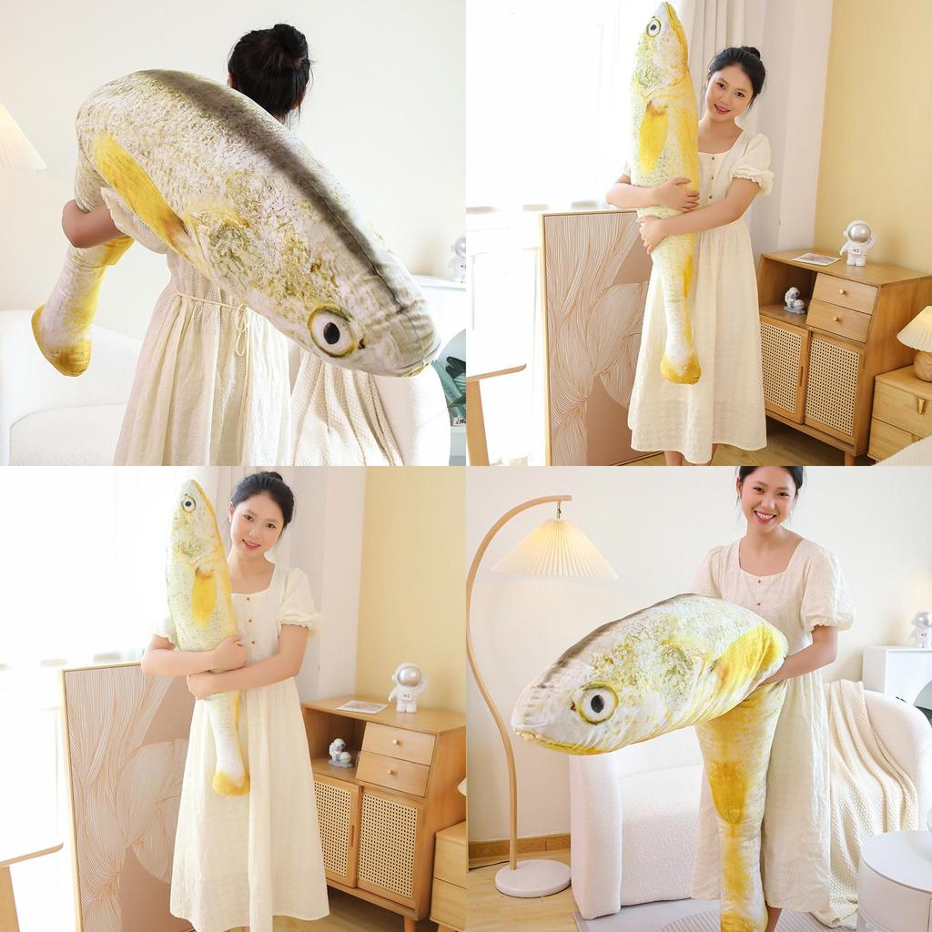 Entzückendes Großes Gelbes Fisch Plüschtier Kissen Für Chinajoy Fans 180cm Höhe!
