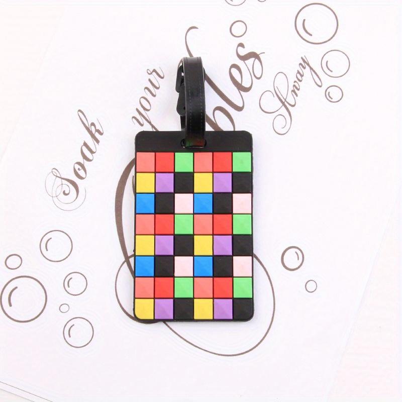 Puzzle Striped Printed Luggage Tag PVC Soft Silicone Card Holder Cartoon Boarding Pass Aircraft Luggage Tags Suitcase Label