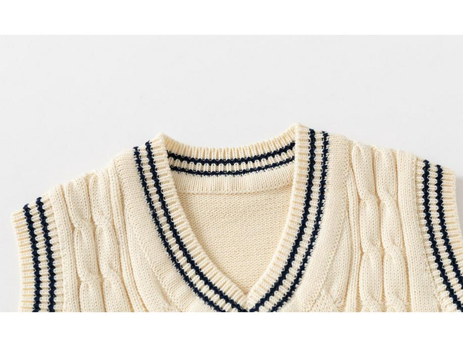 Jungen-Strickweste aus Baumwolle mit V-Ausschnitt – Neuer Herbst-/Winterstil