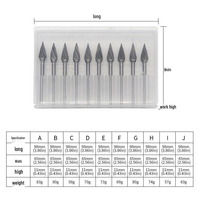 3 mm skaft karbidroterande fräs för elektrisk slipmaskin