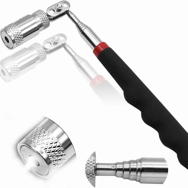Mini Portable Magnet Tool Telescopic Magnetic Pen with LED Light Extendable Pickup Rod for Screws Nuts Bolts Metal Parts