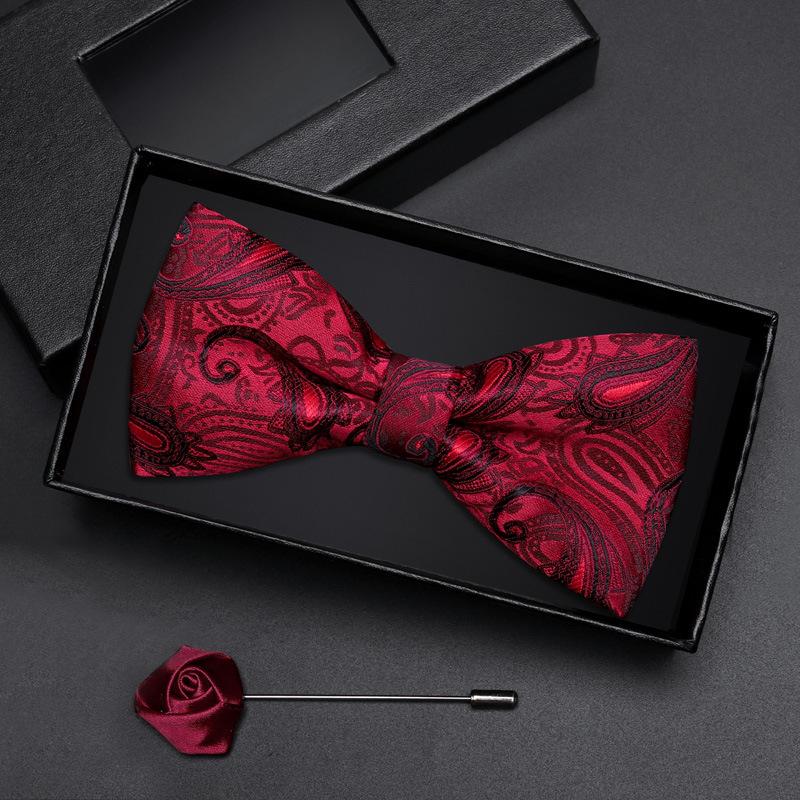 Geschenkbox Herren Fliege Männlich Trauzeuge Bräutigam Bordeauxrote Fliege Formelle Hochzeit Britische Koreanische Version Fliege