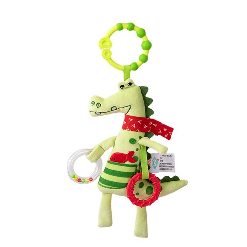 Baby Crib Stroller Hanging Toy With Plush Animal, Rattle Teether | Montessori Sensory Toy For Newborns  Car Seat Activity Toy