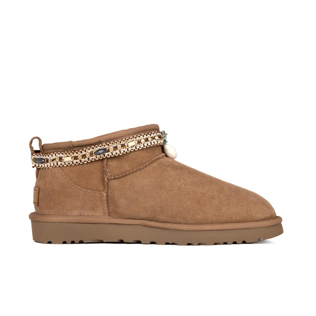 UGG CLASSIC ULTRA MINI Sheepskin Snow Boots Women's Brown 1116109-CHE(Team186-)
