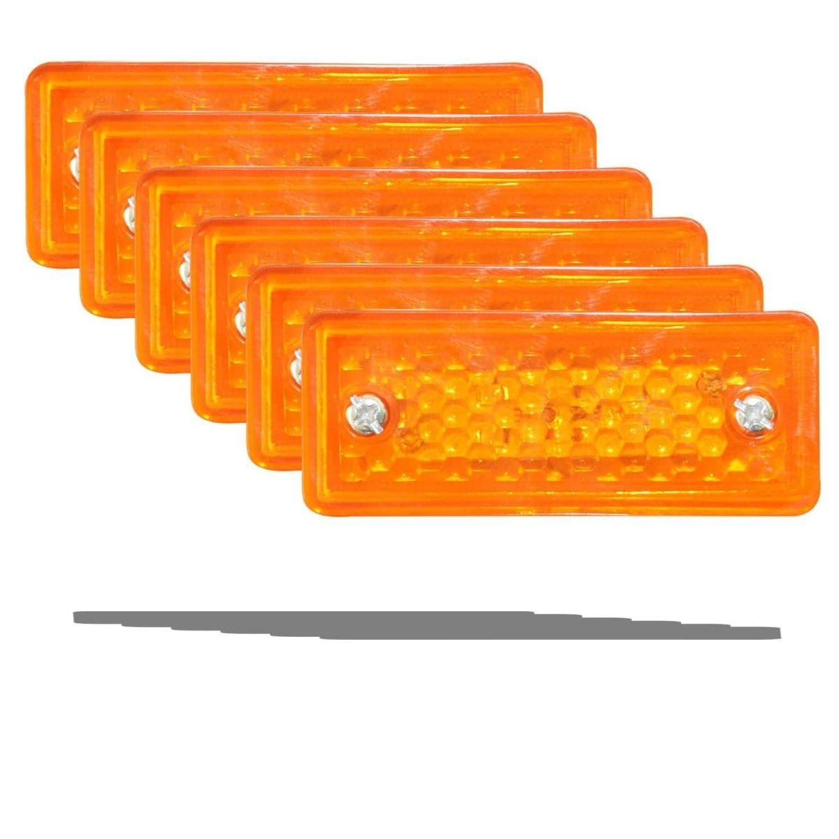 Светодиодные габаритные огни янтарные 12В | Маркерный фонарь-указатель для грузовика, прицепа, автобуса (6 шт) янтарь
