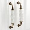1Pc White Ceramic Door Furniture Handles with Screw European Antique Drawer Pulls Kitchen Cabinet Knobs and Handles Home Decor