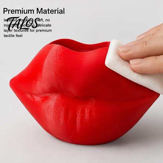 Artistic Lip Sculpture Decor Shaped Storage Box, Decorative 3D Printed PLA Sculpture, Unique Vanity Accessories Creative Art Ornament for Makeup