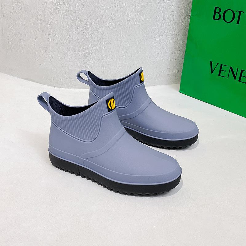 Rubber Shoes Women Waterproof Rain Boots Trend Ankle Galoshes Woman Casual Flats Working Couples Rainshoes Botas De Lluvia
