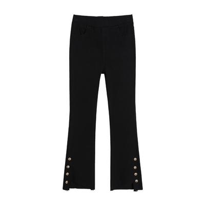 New Autumn and Winter Elastic Waist Irregular Micro-flare Trousers Slim Leggings High-waist Slim Nine-point Pants