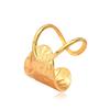 Asymmetrical Texture Design Adjustable Gold-Plated Stainless Steel Open Ring
