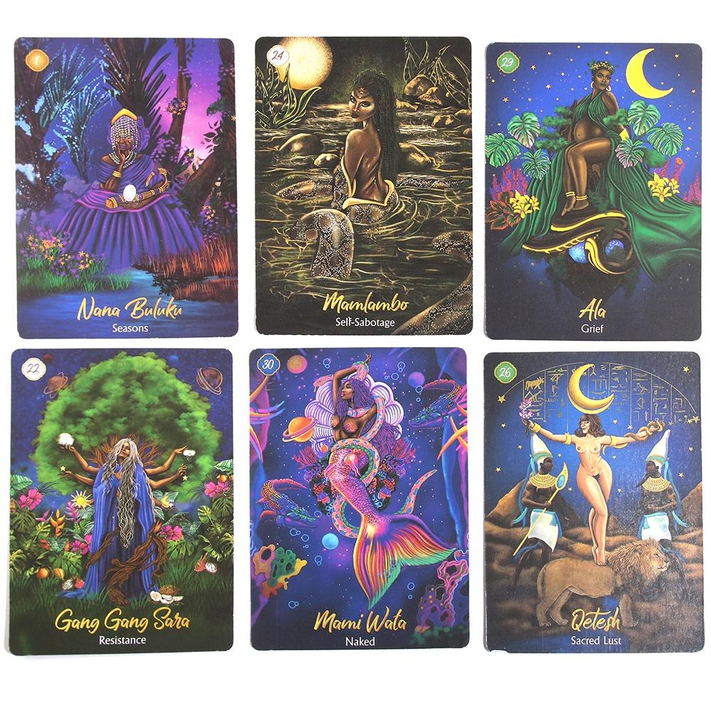 10.4*7.3cm African Goddess Rising Oracle Cards 44 Pcs Oracle Cards