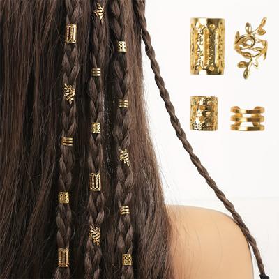 40PCS Hohl Haar Ring Für Mädchen Frauen Dreadlock Haar Braid Ringe Elegante Haar Zubehör #46870