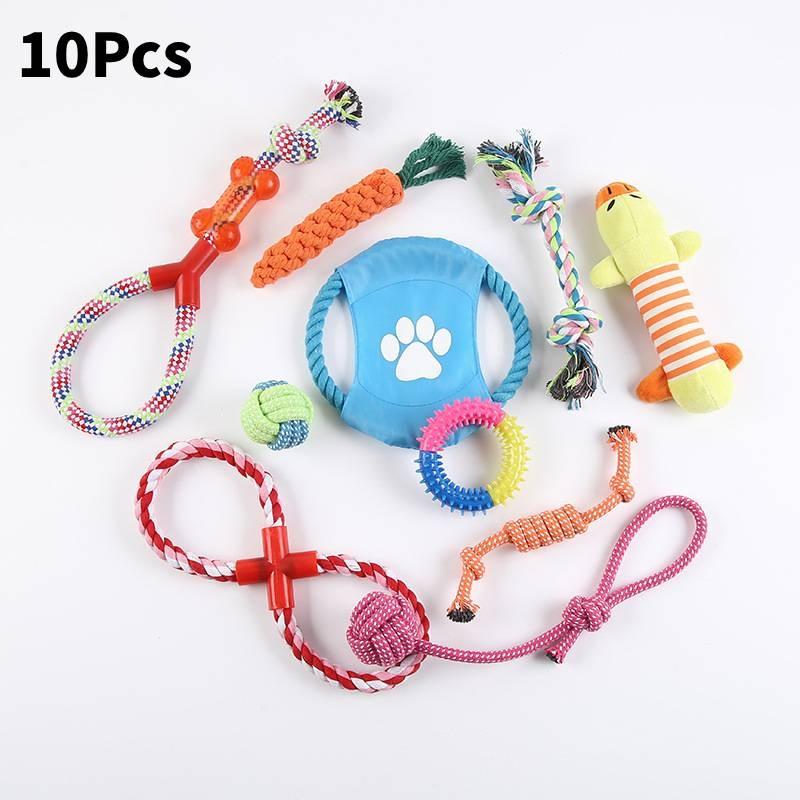 High-quality Cotton Rope Dog Toy Set With Durable Chew Balls For Playful Pets
