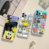 Cartoon Niedlich S-SpongeBob Anime Handyhülle Für IPhone 11 13 16 12 17 14 15 Pro Max Plus Weiche Klare Rückseite Hülle