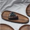 Ganze Holz Walnuss Holz Unregelmäßige Oval Obst Gerichte Massivholz Dessert Teller Untertasse Tee Tablett Geschirr Set