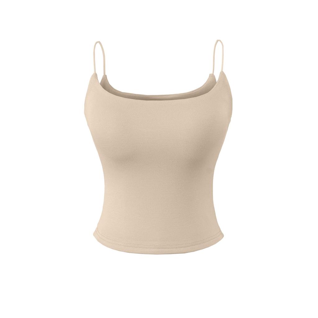 Women's Slim Fit High Elasticity Camisole - Spring/Summer Basic Layer, No Bra Needed, Beautiful Back Design.