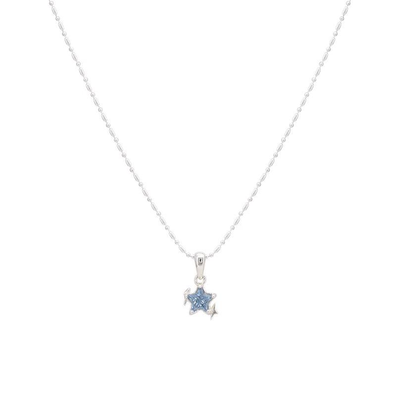 Blue Zircon Star Necklaces For Women Girl Korean Fashion Clavicle Chain New Year Jewelry Gift Party Birthday