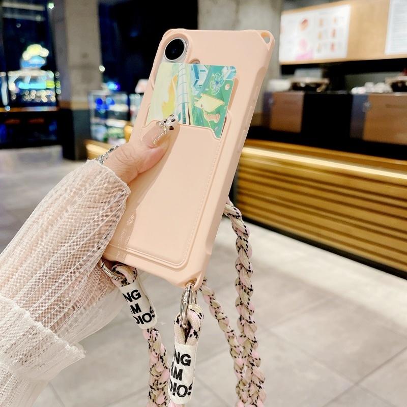 Lanyard Case For iPhone 17 16E 16 Pro Max 11 12 13 14 Pro 15 Plus X Max Shockproof Card Slot Holder Crossbody Strap Cover