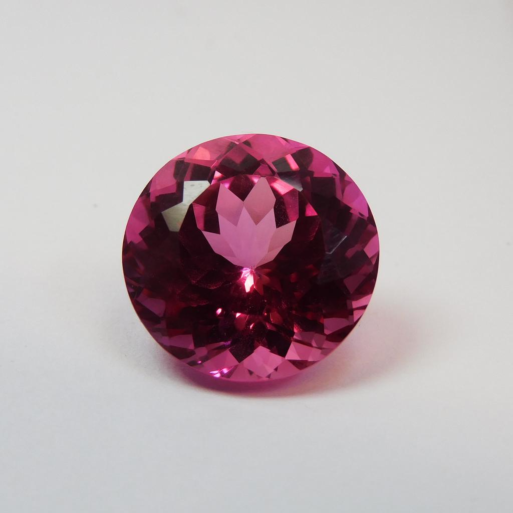 Natural 17.35 Ct Pink Ruby Round Cut Loose Gemstone Earing Size