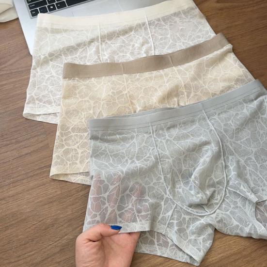 See Through Men Underwear Sexy Convex Boxers Transparent Soft Briefs
