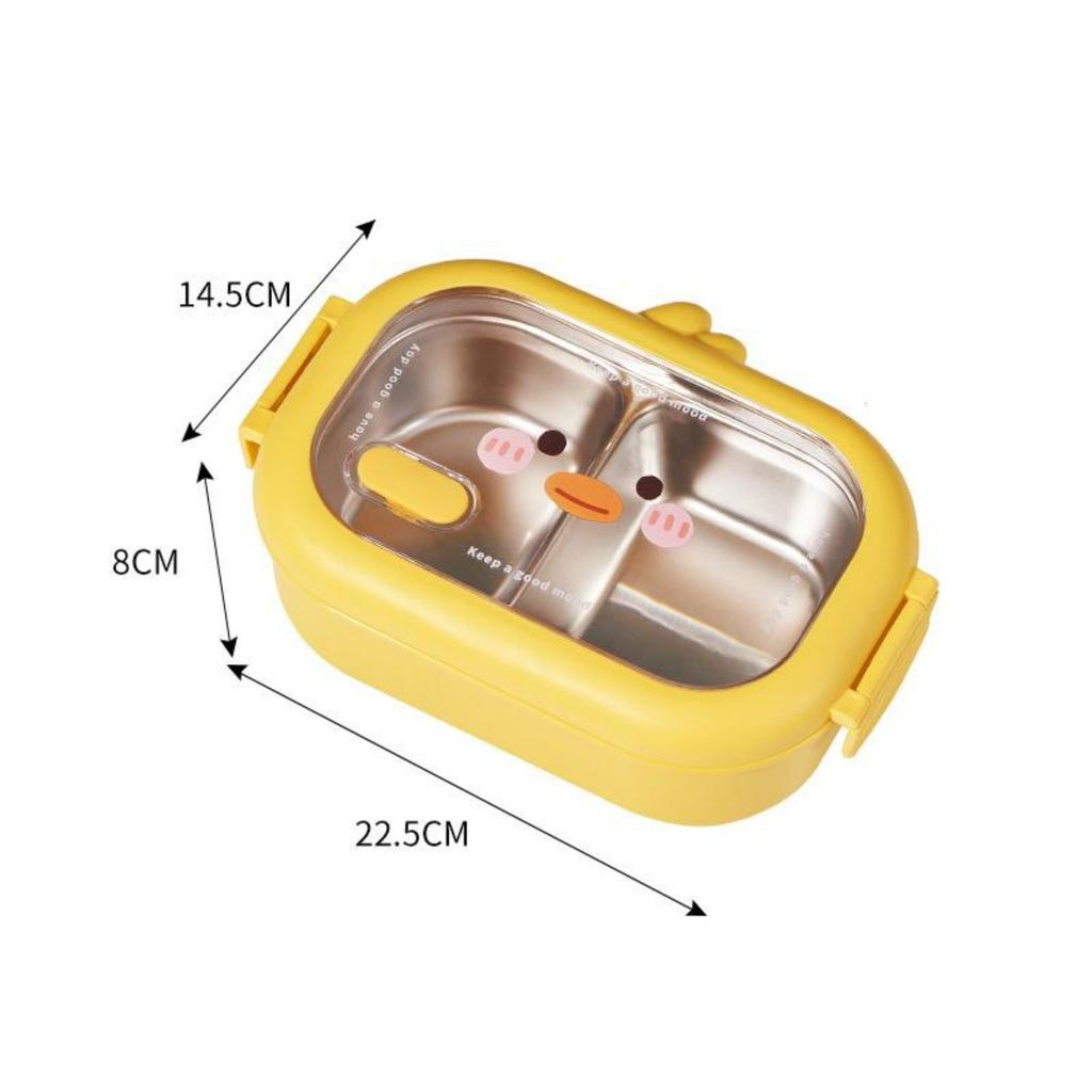 Stainless Steel 2 Compartments Bento Lunch Box For Kids Leakproof Lunch Food Container For Girls Boys