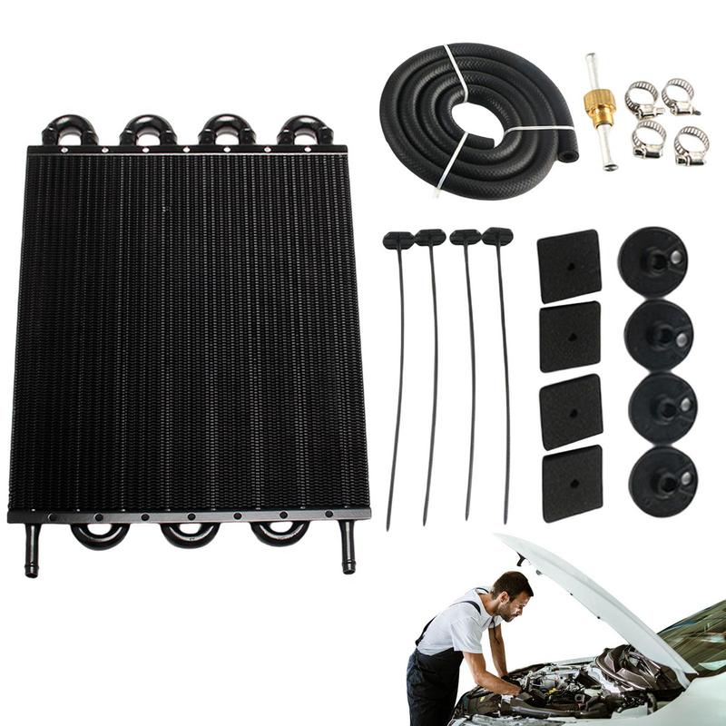 4/6/8 Rows Car Engine Oil Cooler Automotive Oil Condenser Ultra-Cool Tube Transmission Cooler Universal Transmission Radiator