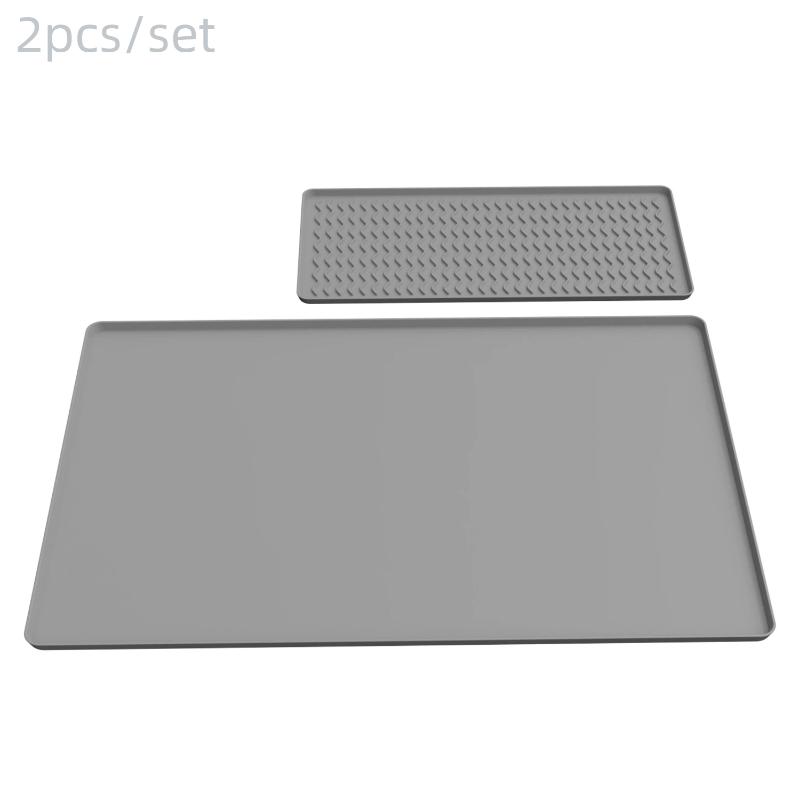 1/2 Peças Almofada de Máquina de Café de Silicone, Almofada Drenante Antiderrapante, Almofada de Secagem de Tigelas, Bandeja de Bancada de Mesa de Jantar de Cozinha de Silicone