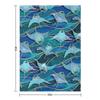 Patchwork Manta Rays In Sapphire and Turquoise Blue Throw Blanket for Winter Moving Single Extra Large Throw Blankets