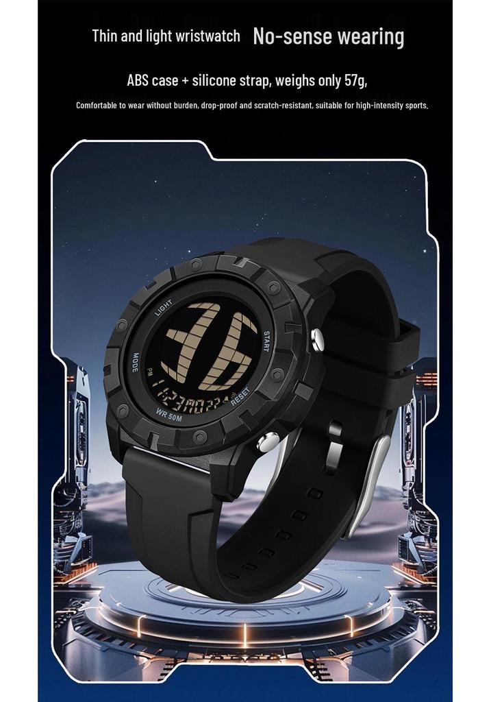 Sanda Multifunctional Waterproof Luminous Electronic Watch for Students – Unisex with Raise Hand Light Feature.