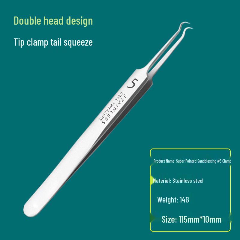 Precision Acne & Blackhead Removal Tweezers Set - Pimple Needle and Squeezing Tool