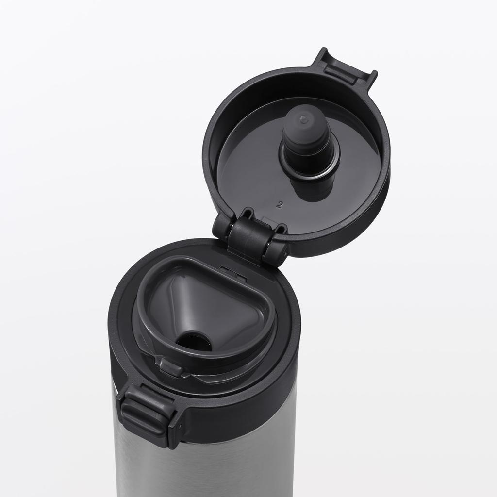 MUJI Vacuum Insulated Insulated Product 76049098 Bottle, One-Touch Type, 500mL, Number