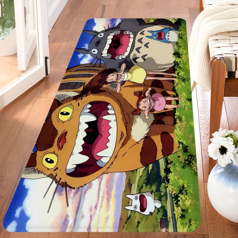 Animal Totoro Bathroom Mat Anti-slip Absorb Water Long Strip Cushion Bedroon Mat Welcome Doormat 40x60cm 16x24 inch