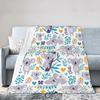 Cute Koala Animal Pattern Blanket Soft Flannel Comfortable Lightweight Suitable for Children Sofa Bedroom Living Room
